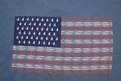 Johnnie-O Mens Graphic Tee JO Flag XX Wake Blue Size Small American Flag Cotton