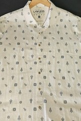 Lawless Apparel Raw Cotton Space Invaders AOP Handmade In Peru Mens S/S Sz L