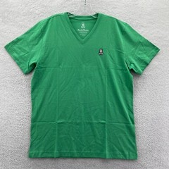 New Psycho Bunny Shirt Mens Large Green Classic Logo Top V Neck Preppy Tee B27