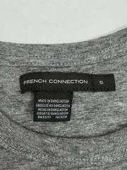French Connection Embroidered Peace Graphic Tee Grey Size S C49
