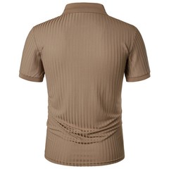 Men’s running sports fitness wear summer high stretch vertical short-sleeved POL