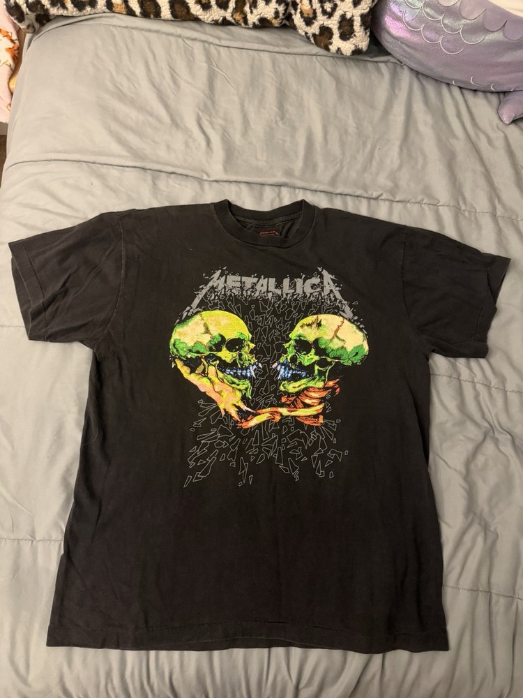 Vintage Metallica Shirt Mens Large Faded Black Sad But True Two Sided 1991 Band
