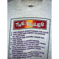 Vintage The Rules Shirt The Female Is Never Wrong Gray Graphic Tee 90s 1990s M
