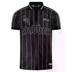 100% HARDCORE Soccer T-Shirt “Striped Gabber” | Black | Black