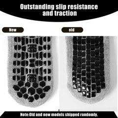 Mens Non Slip Socks 3 Pairs Anti Skid Thick Socks Sticky Grip Sock for Pilate…