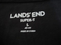 LAND’S END Black SUPER-T T Shirt~ Men’s Large~ NWOT