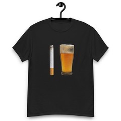T-Shirt Birra e Sigaretta – Humor Nero Dank Meme – Maglietta Divertente