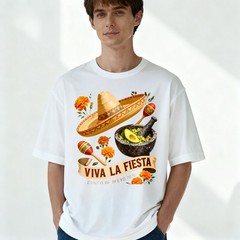 Cinco de Mayo Viva La Fiesta T-Shirt, Sombrero & Guacamole Tee