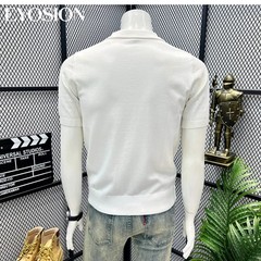 Men Vintage Jacquard Knitted Hollow Out Summer Short Sleeve Sweater Chic Tops