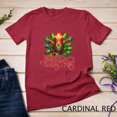 Beautiful and Festive Holiday Candle Graphic Funny Christmas Unisex T-shirt