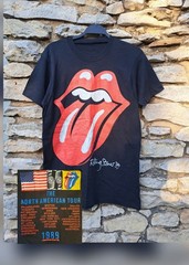Vtg 1989 Rolling Stones Concert T Shirt M Steel Wheels Black Single Stitch EUC