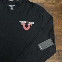 NWT True Religion Graphic Logo Long Sleeve Tee Black Men’s Size XL. C5