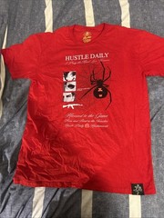 Men’s Red Muerte Hustle Daily Short Sleeve T-shirt 2XL Black Widow Spider Web