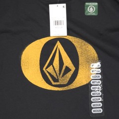 Volcom Mens Medium Black Elliptical Stone Logo Organic Cotton T-Shirt NWT