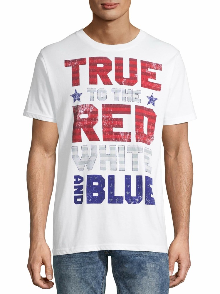 Way to Celebrate Men’s Americana True Red White Blue T-Shirt Size XL/XG 42-44