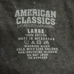 American Classics T-Shirt Mens Large Black Grey AC/DC Back In Black Raglan Band