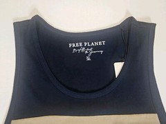 NEW Free Planet Mens Tank Top XL Navy Tan White Colorblock Summer Athleisure