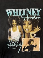Whitney Houston Adult Size 2XL Black Rap Tee T Shirt RB QUEEN SOUL Graphic