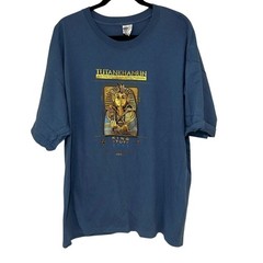 Gildan Mens Blue Tutankhamun And The Golden Age Of The Pharaohs T-Shirt XXL