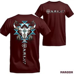 Ariat Western Tribal Skull T-shirt – Native-inspired Cowboy Tee With Bold Wester