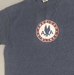 American Airlines Men’s T-shirt M Blue Private Label Ultra Cotton Blend Retro