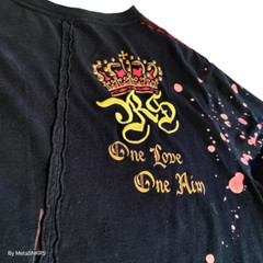 Rebel Spirit T Shirt Men 2XL Black Red Foil Gold Rasta Flag Lion Streetwear Used