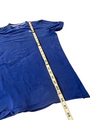 Abercrombie & Fitch VTG Sueded Crew Muscle T-Shirt Mens Large Blue Embroidered