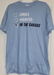 Delta Men’s Light Blue T Shirt In The Garage Size L Large NEW