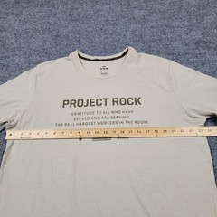 Under Armour Shirt Mens XL Beige Project Rock Freedom Flag Graphic Tee Top Logo