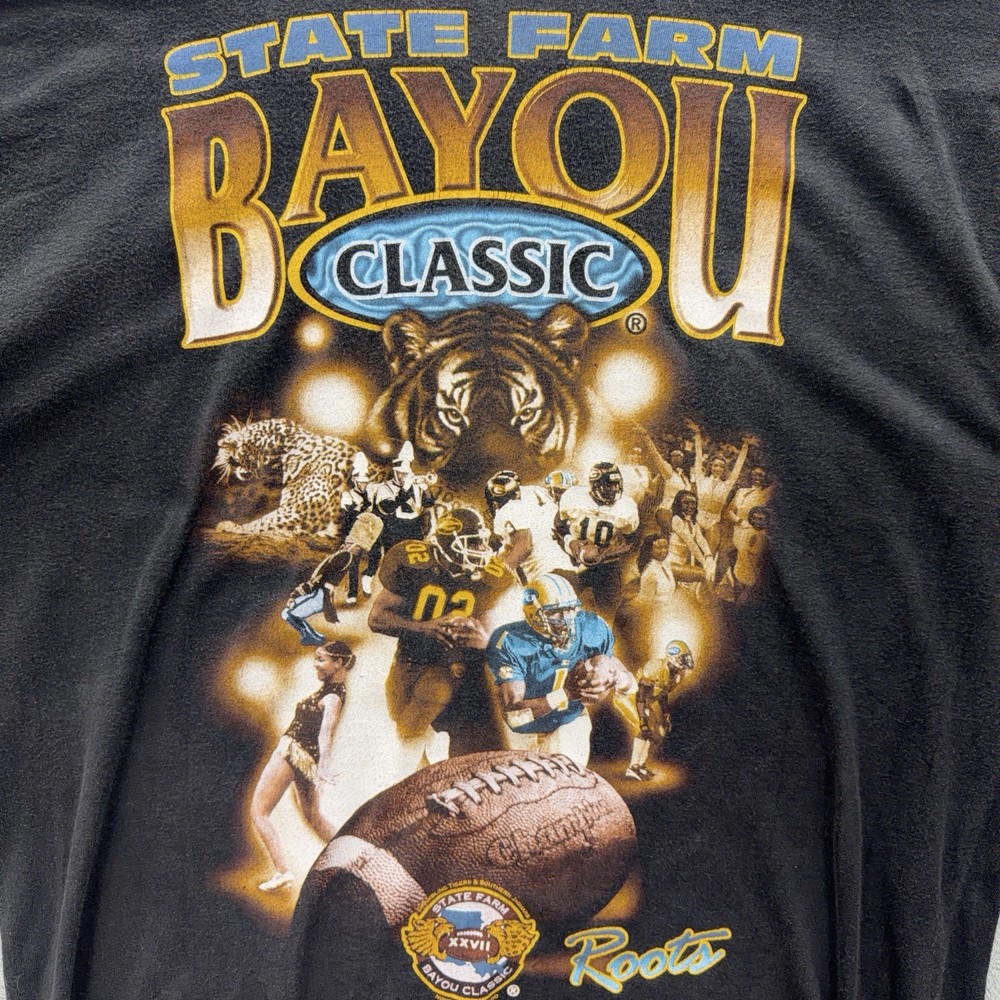 Vintage 2000 Bayou Classic Shirt Men L Black Southern Vs Grambling HBCU Tshirt