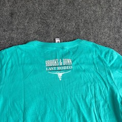 Brooks & Dunn Last Rodeo Tour Graphic T-Shirt Teal Green Bella XXL Mens Womens