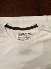 Volcom White T-Shirt SMALL New Without Tag Logo on Sleeve
