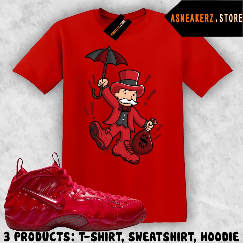 Tee Shirt Matching Foamposite Pro Gym Red 2026 To Match Sneaker Monopoly T-Shirt