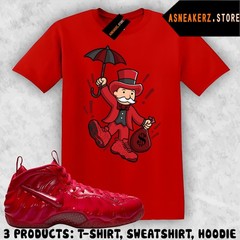 Tee Shirt Matching Foamposite Pro Gym Red 2026 To Match Sneaker Monopoly T-Shirt