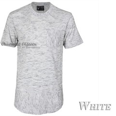 Men Long T-Shirt Extended Casual Short Sleeves Crew Neck Hip Hop Longline Tee