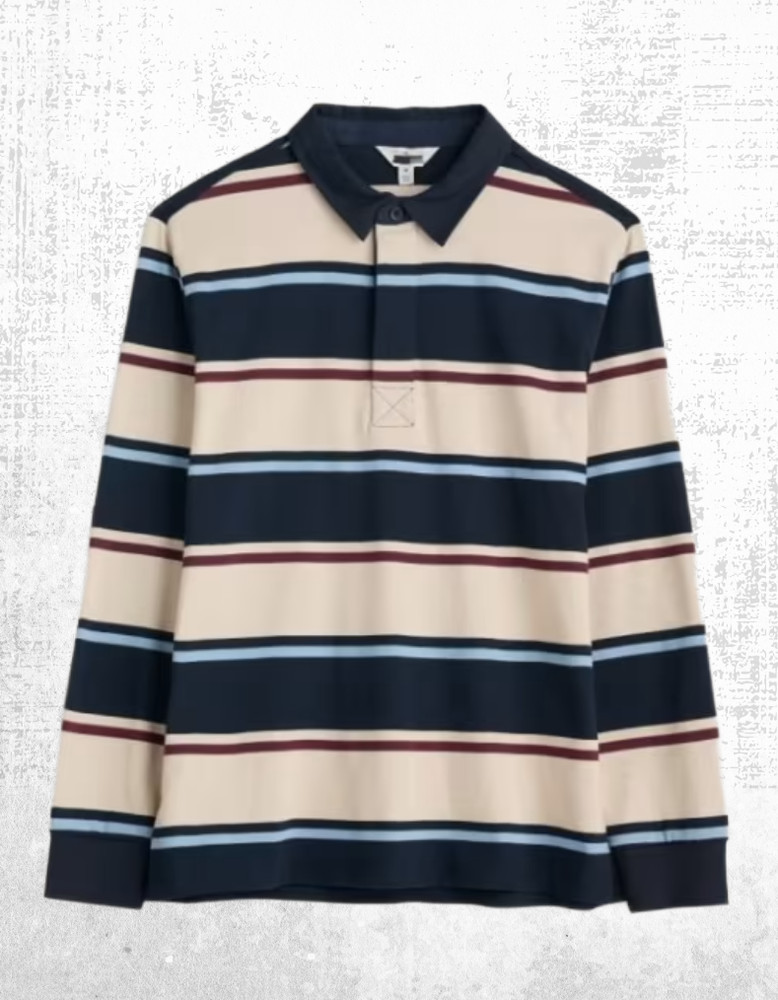 Men’s Seasalt T-shirt Cotton Collared Button Up Rugby Top Cotton Pockets Multi