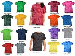 Tie Dye T-Shirts Red, Blue, Pink, Purple, Black, Green Kids Adult 100% Cotton