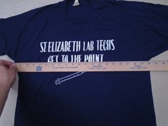Vintage 80s 90s Lab Techs Get To the Point T shirt Drug Needle Funny Sz Large