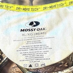 Mossy Oak Mens XL Short Sleeve Camo Dri More Tech Hunting Jersey T Shirt Brown
