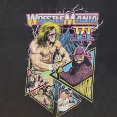 WWE WrestleMania VI Ultimate Warrior Macho Man Graphic Tee Men’s 2XL Black