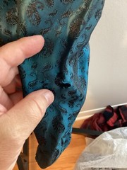 60s Vintage Men’s Silk Brocade Blue Black Tux Dinner Jacket Size 42 MOD Atomic