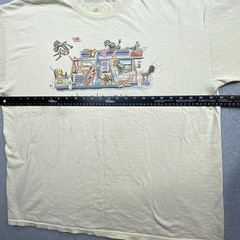White T-Shirt Mens Sz 2XL Pre-Shrunk Graphic Boat Charlevoix Vacation Distressed