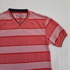 Denim & Rivets Short Sleeve Shirt Men’s Size L Color Red/White V Double Collar