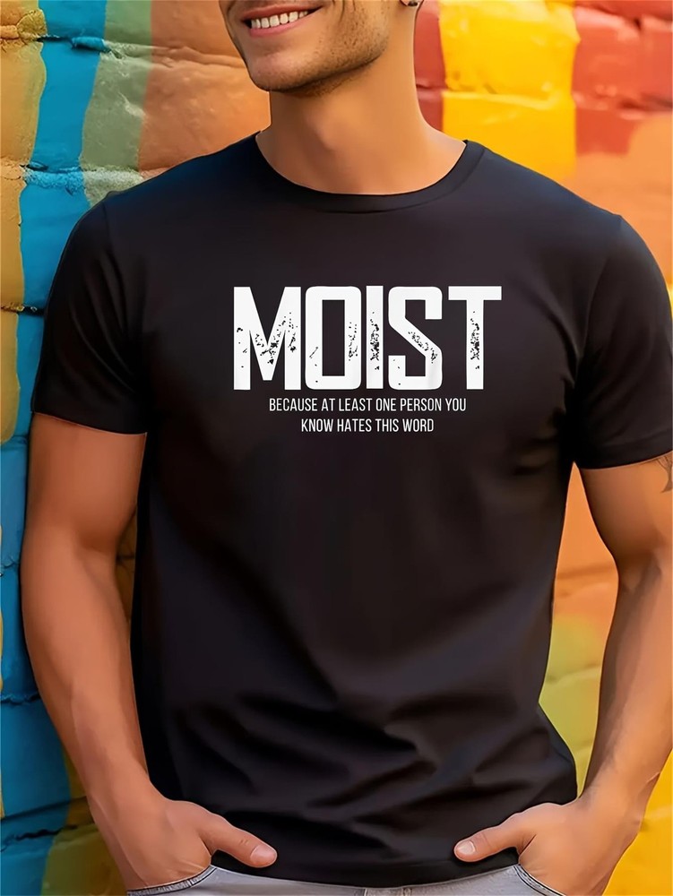 Available in 6 Sizes, This 180G Men’S Humorous Graphic Tee Features Black And
