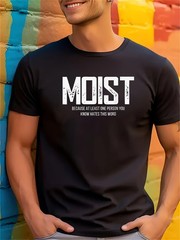 Available in 6 Sizes, This 180G Men’S Humorous Graphic Tee Features Black And