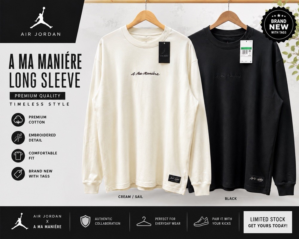 Air Jordan x A Ma Maniére Long Sleeve Shirt – New with Tags Bundle