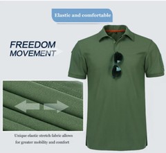 Mens Tactical Polo T-Shirt Quick Dry Combat Short Sleeve Team Work Casual Shirt