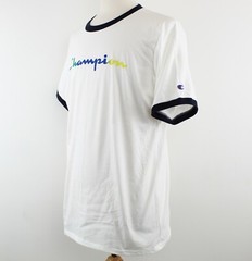 Champion Mens Ringer Tee Shirt Classic Jersey T-Shirt Short Sleeve Gradient Logo