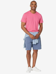 Calvin Klein Short Sleeve Smooth Cotton Crew Neck Tee, Pink Flambe,M