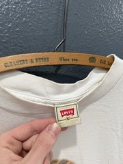 Vintage 90’s Levi’s Strauss Wide Leg White Cotton Men Tee Shirt Large USA Made